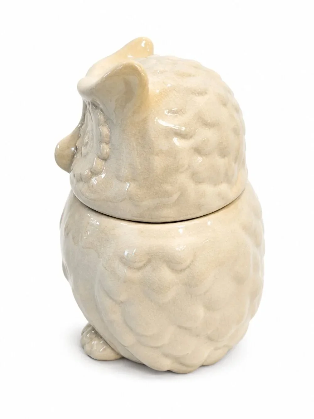 Threshold Owl Cookie Jar Cream Crackle Glaze Stoneware Ceramic Owl Canister